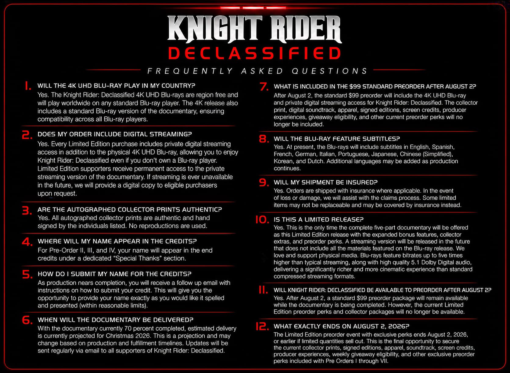 Knight Rider Declassified FAQ