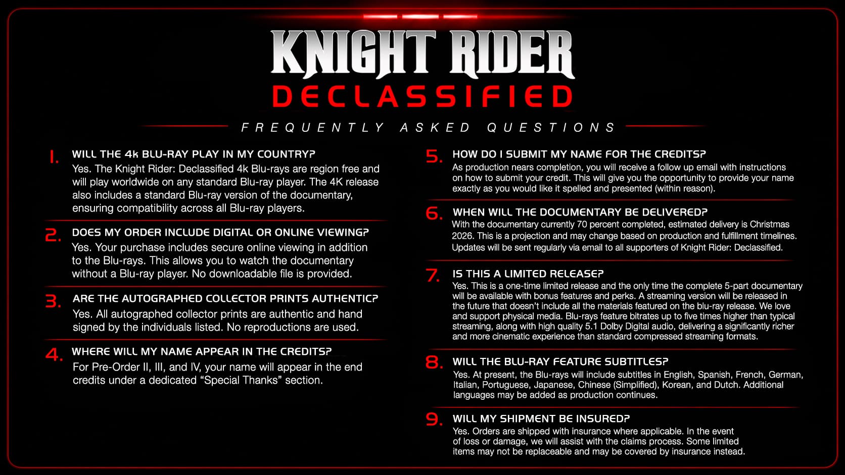 Knight Rider Declassified FAQ