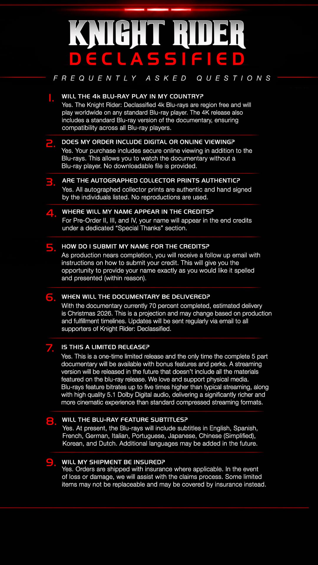 Knight Rider Declassified FAQ (Mobile)